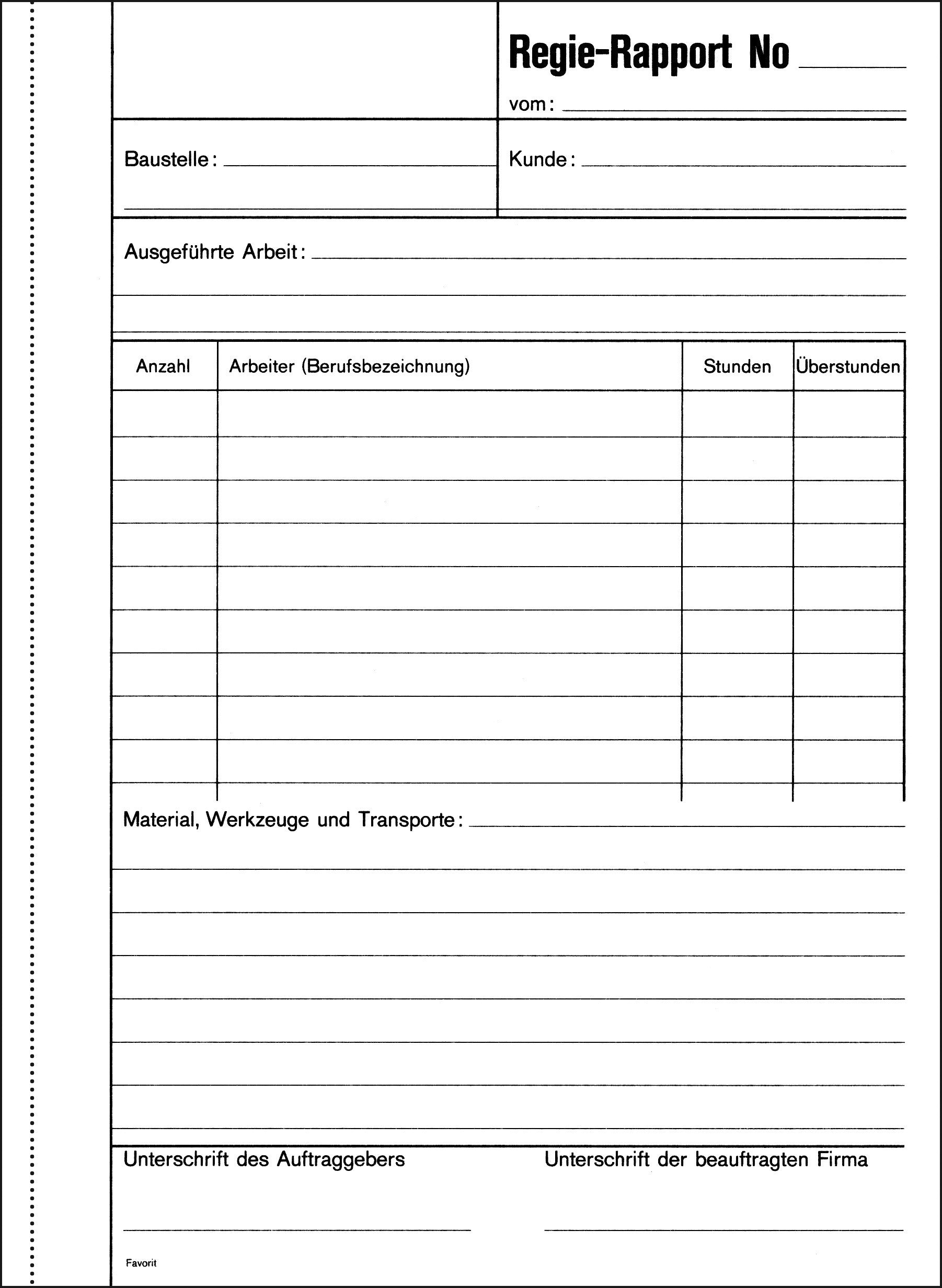 FAVORIT Regierapport Deutsch A5 9183 OK weiss 50x3 Blatt