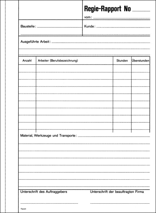 FAVORIT Regierapport Deutsch A5 9183 OK weiss 50x3 Blatt