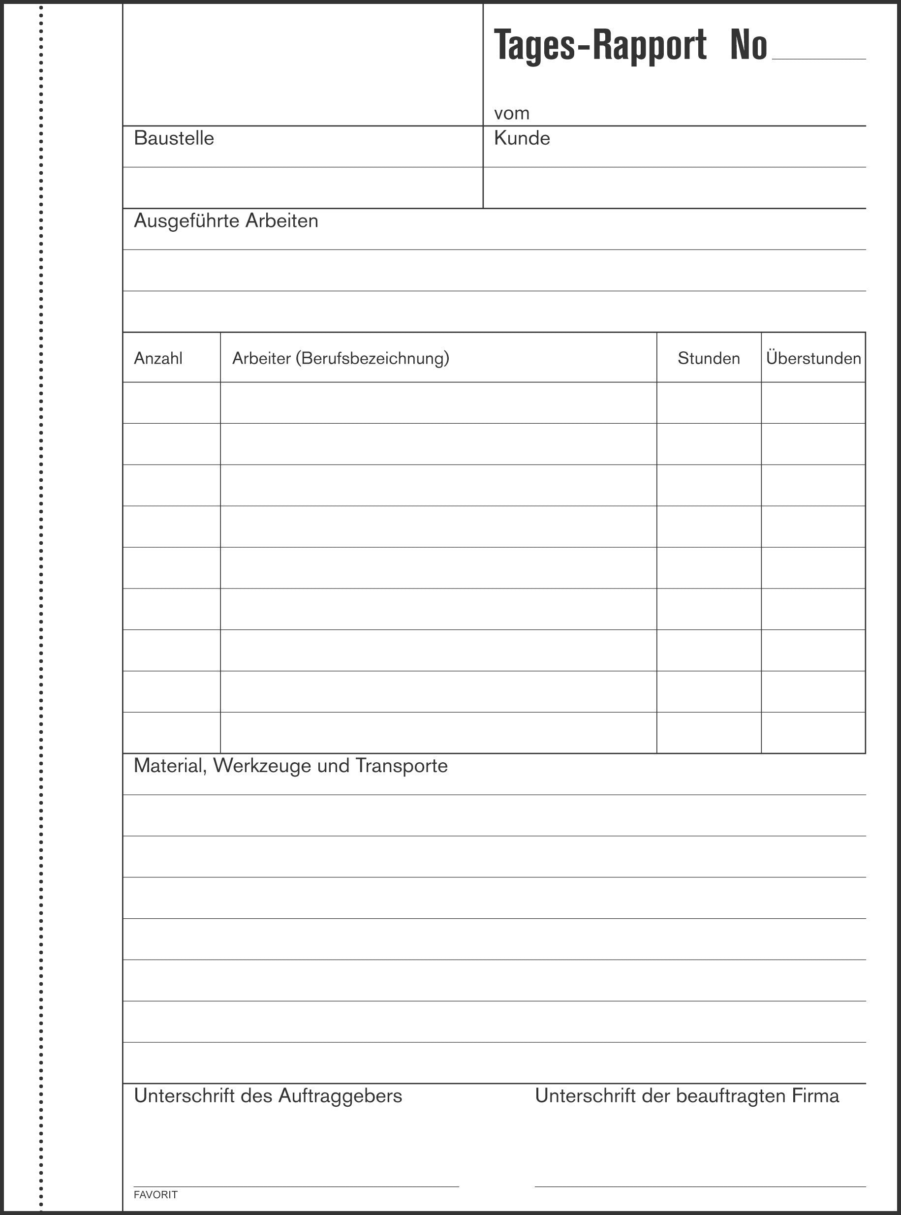 FAVORIT Tages-Rapport D A5 9186 weiss/weiss 50x2 Blatt