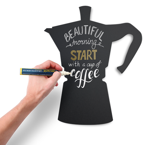 Securit® Wandkreidetafel Silhouette Kaffeekannen, 29x39cm