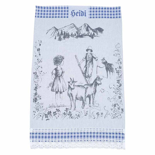 KULTSHTOFF - Heidi Spitze Küchenhandtuch Blau - Weich, Saugfähig und Strapazierfähig 💧✨