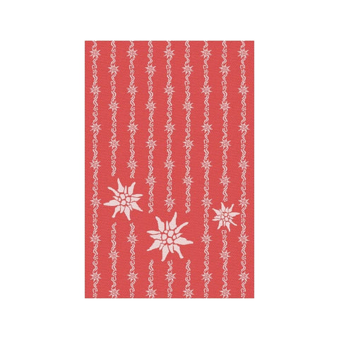 KULTSHTOFF - Edelweiss all-over-keukendoek, rood - Alpencharme voor jouw keuken ✨🏔️