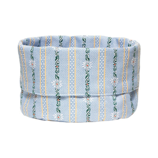Kultstoff - Brot- und Kartoffelkörbchen Edelweiß Blau - Traditionelles Handwerk trifft moderne Küche ✨🧺
