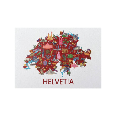 Atelier Avantgarde Postkarte, Helvetia Wimmel