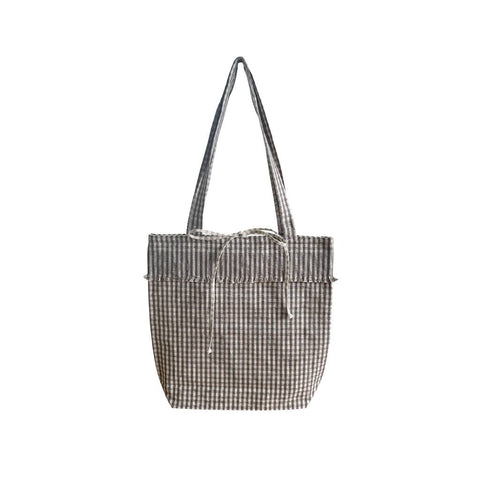 MEYER-MAYOR 2-Tuch Tasche  Karo, Taupe