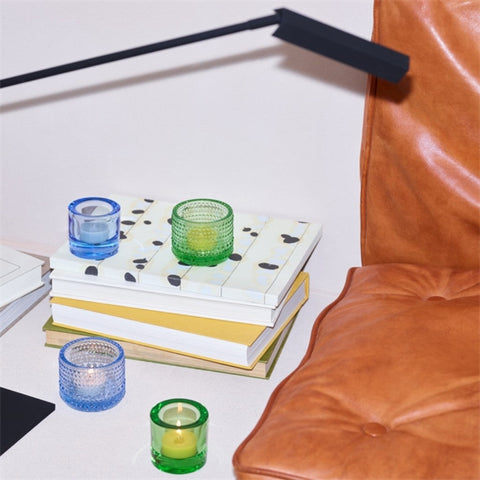 Iittala - Kastehelmi te-lysestake - akvablå glød