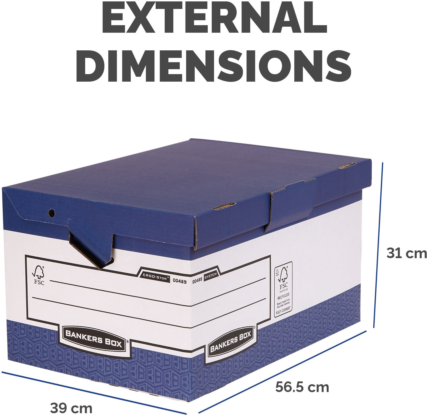 FELLOWES BankersBox Maxi 0048901 weiss/blau 378x301x560mm