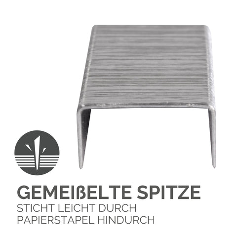 FELLOWES Heftklammern 26/6 mm 5117601 Halbstreifen 5000 STK