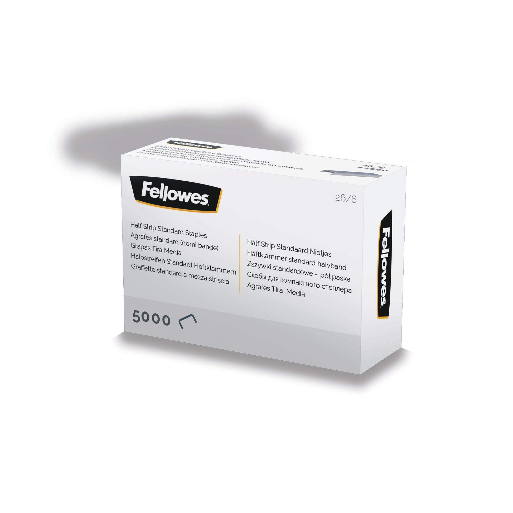 FELLOWES Heftklammern 26/6 mm 5117601 Halbstreifen 5000 STK