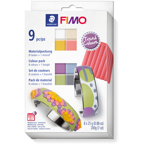 FIMO Modellierset soft 8x25g 8023C8-1P mit Armreif Trendfarben