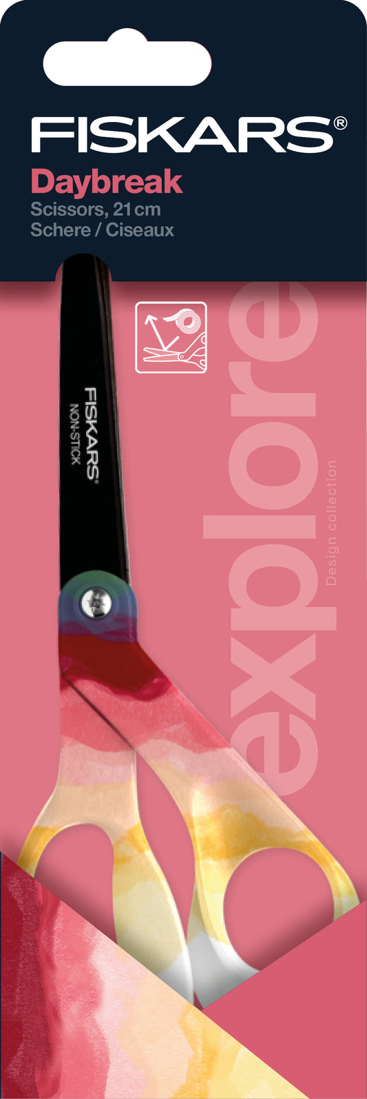 FISKARS Schere Daybreak 21cm 1066463 rot/gelbfür Rechtshänder