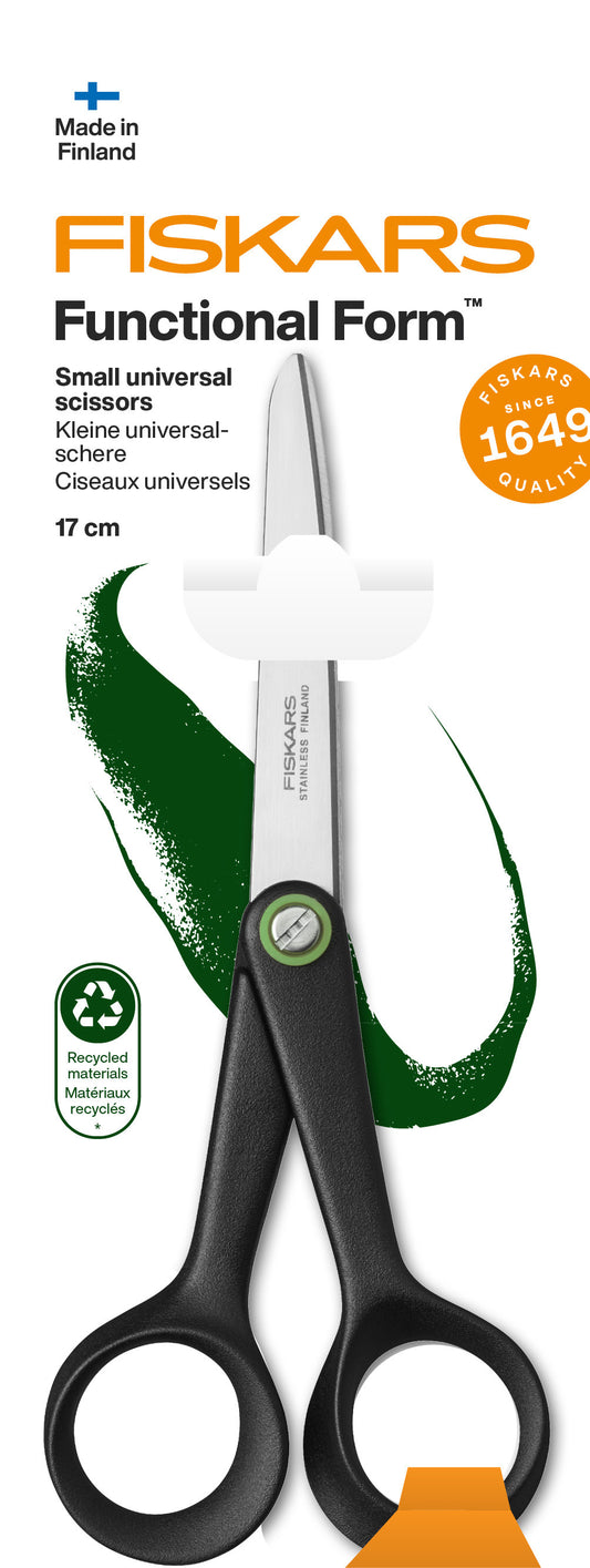 FISKARS Schere Recycling 17cm 1074543 schwarz, Rechtshänder