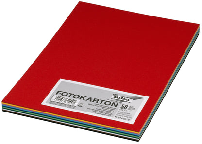 FOLIA Fotokarton A4 614/50 09 ass. 50 Blatt, 300g