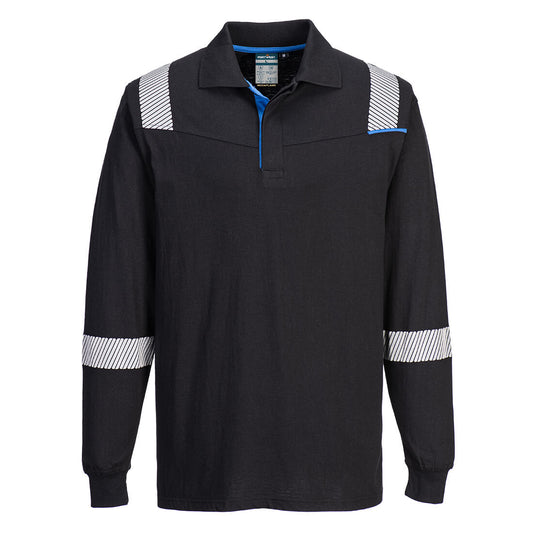 Portwest FR711 Poloshirt – Schwarz – bequem & funktional