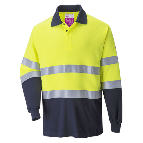 Portwest FR74 Poloshirt – Gelb/Marine – bequem & funktional