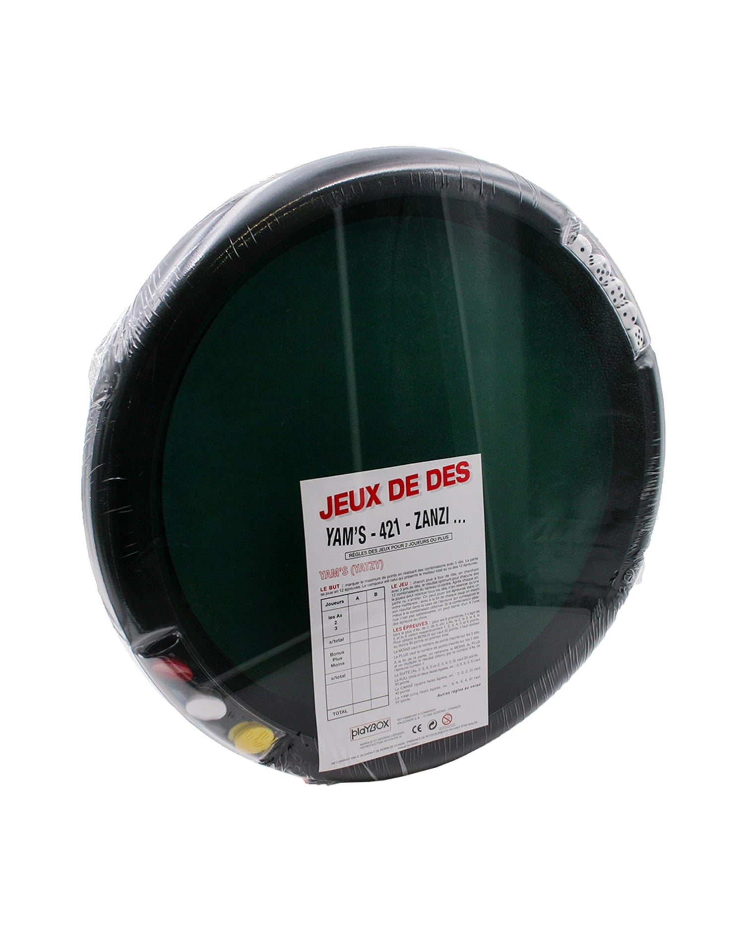 PISTE 46CM YAM'S AVEC 5 DES + 21 JETONS