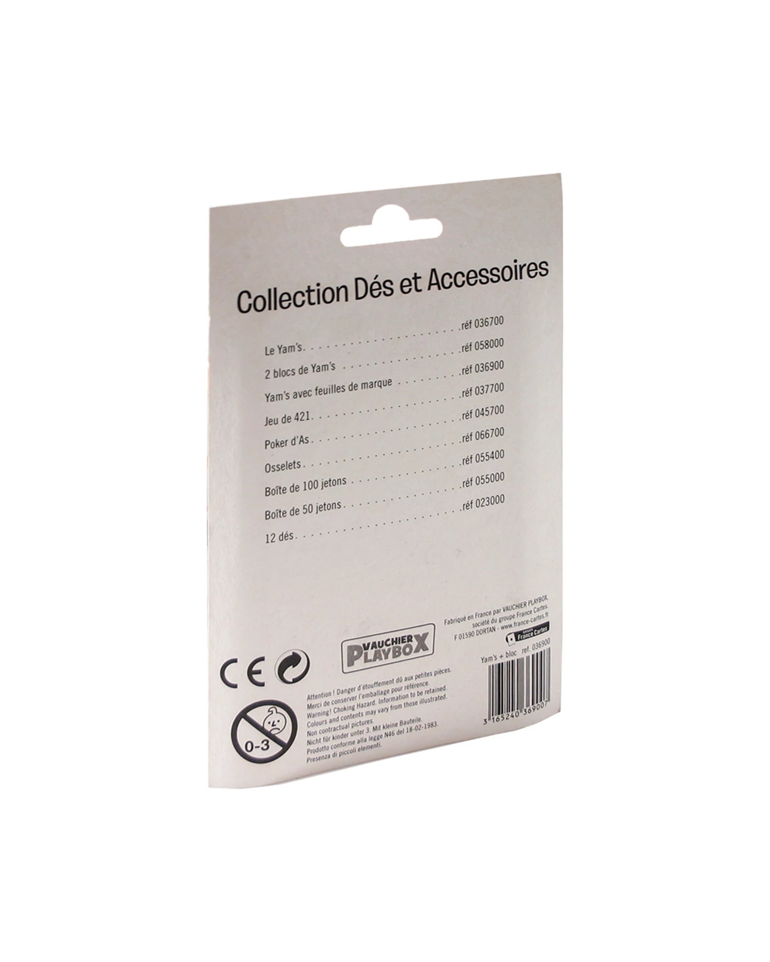 YAM'S 5 DES 18 MM EN BOITE PLASTIQUE BLISTER