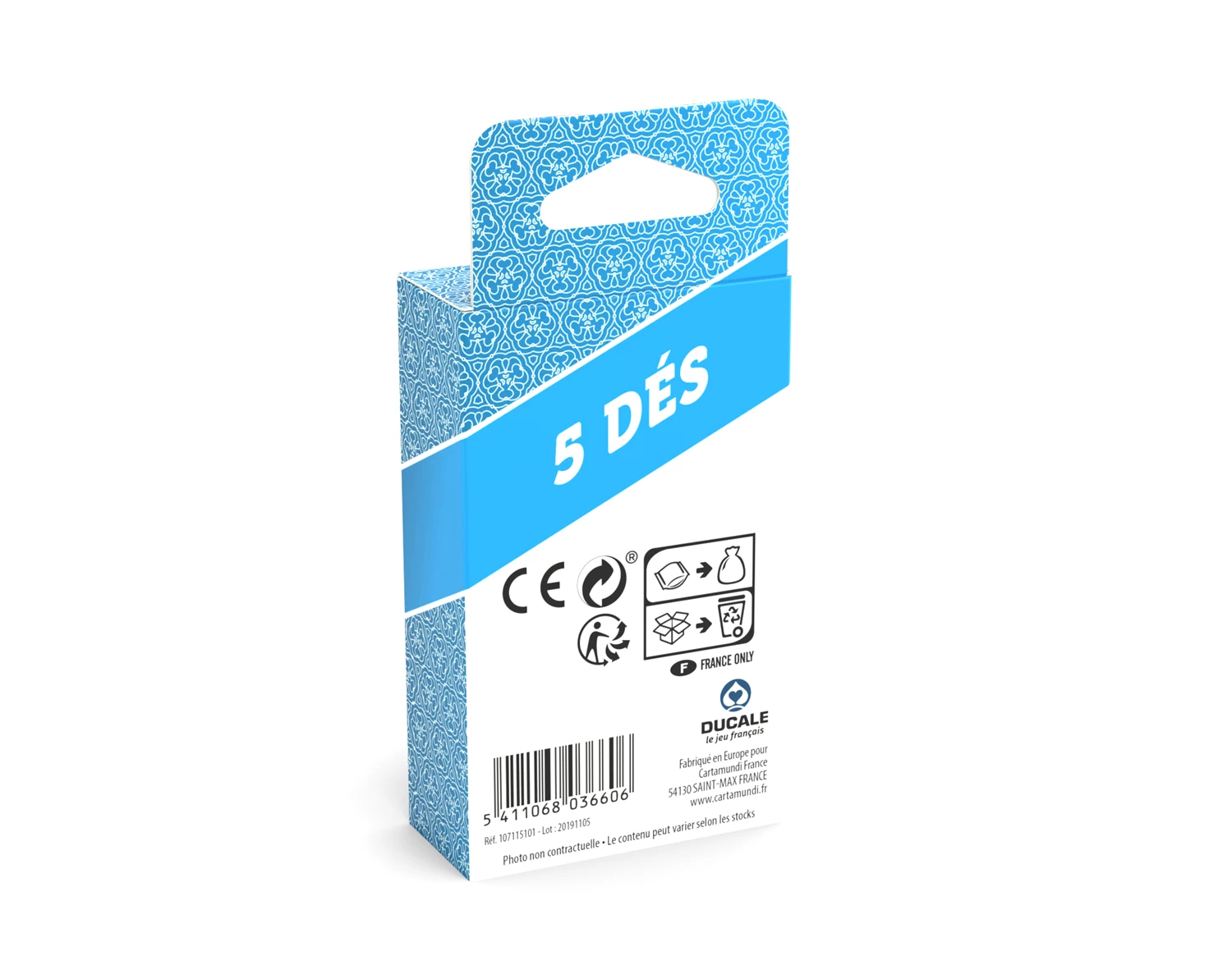 YAM'S 5 DES 18 MM EN BOITE PLASTIQUE