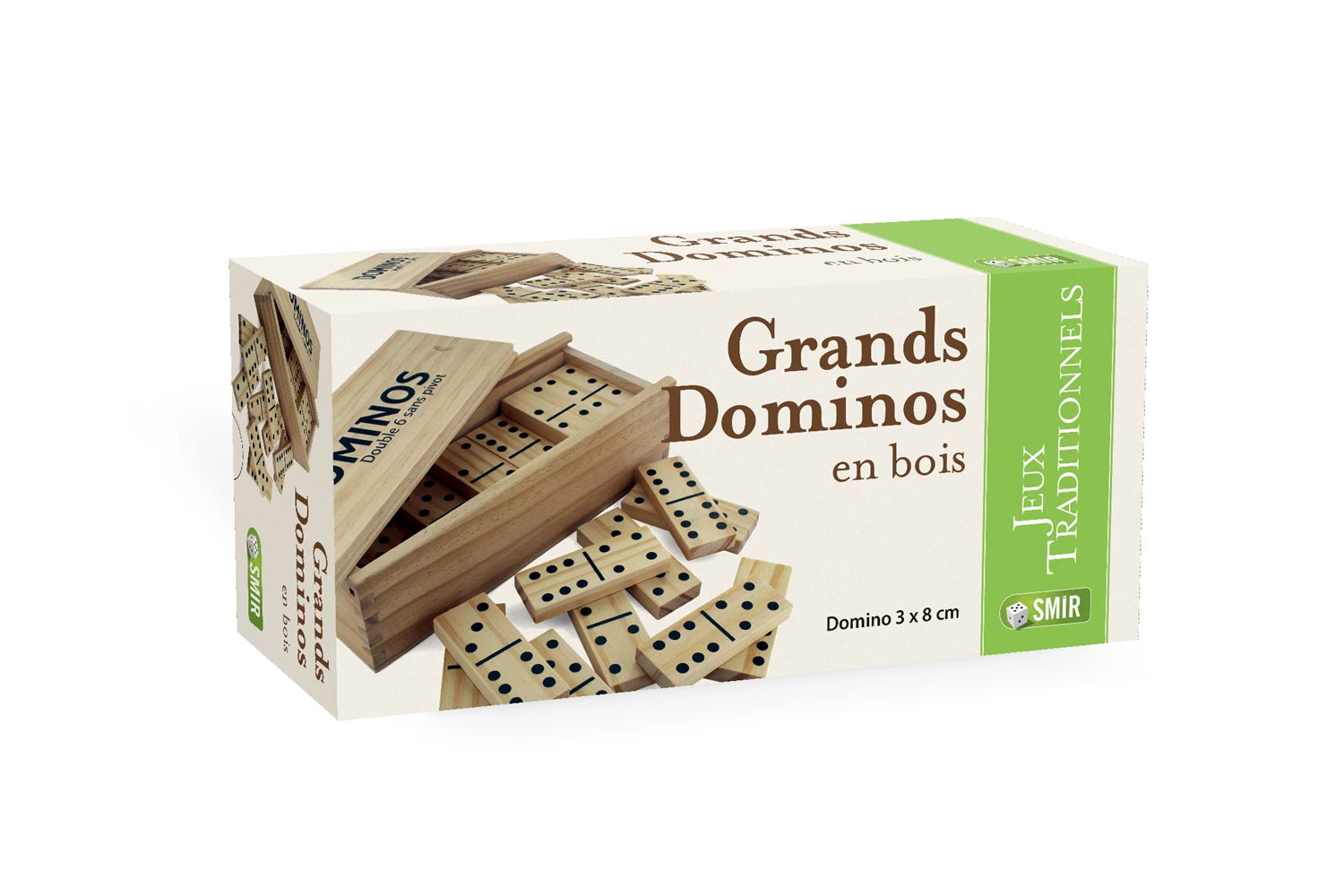 DOMINOS 18 LIGNES CLOUTES EN PLUMIERS BOIS