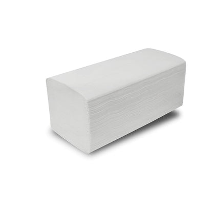 Asciugamani di carta, piegatura a V, 2 strati, carta riciclata bianca, scatola da 4000 pezzi