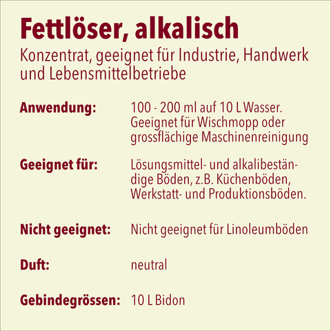 Fettlöser, 10 litri, pH 13, merce pericolosa UN1719