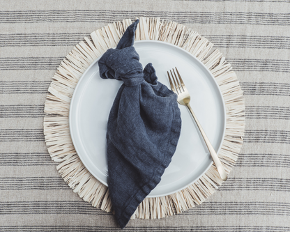 soñho Finca Tischdecke 160 x 260 blau gestreift