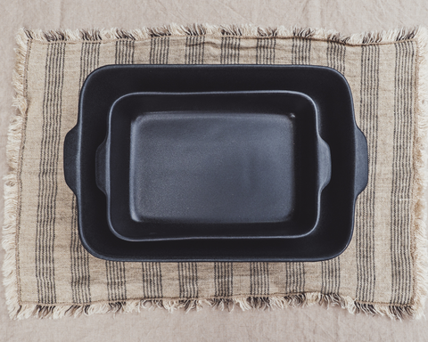 soñho Finca Tischset 2er Set 35 x 50 blau gestreift