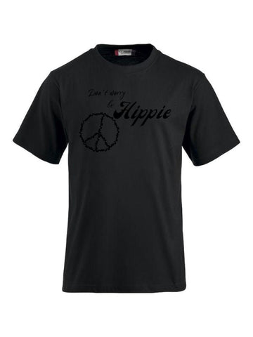 Funshirts bedrucken mit Spruch don`t worry be Hippie