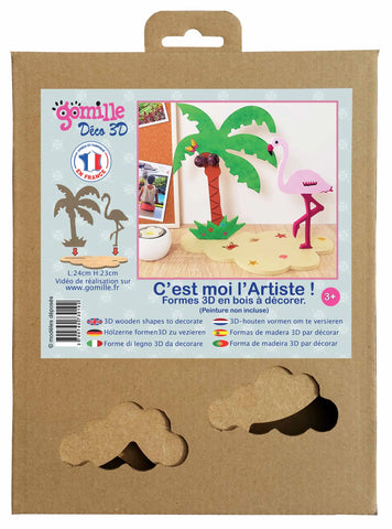 ROSA FLAMINGO / PALME - DEKO 3D