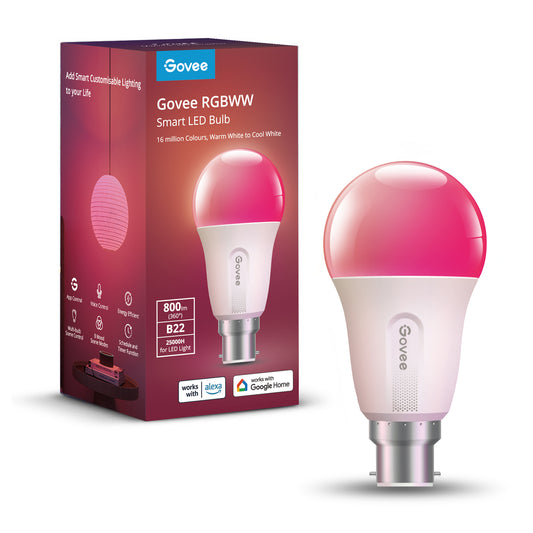 GOVEE Smart LED Leuchtmittel E27 H6004CC1 Wifi & Bluetooth, 800Lumen