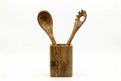 Conjunto de utensílios de cozinha em madeira de oliveira