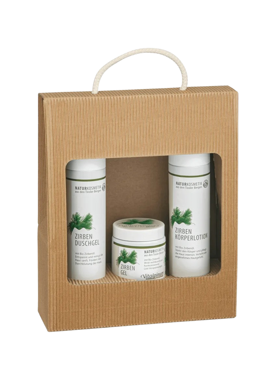 Brüder Unterweger Zirben Pflegeset – Naturkosmetik med Økologisk Zirbenolie til helhedspleje & afslapning for krop & sanser