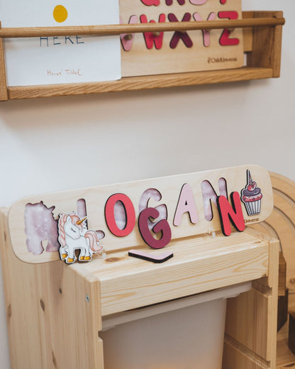 girl unicorn name puzzle 