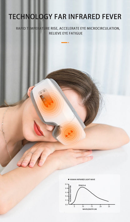 Augenmassagegerät 4D Smart Airbag Vibrations-Augenpflege-Instrument Hot Compress Bluetooth Eye Massage Glasses Fatigue Pouch & Wrinkle