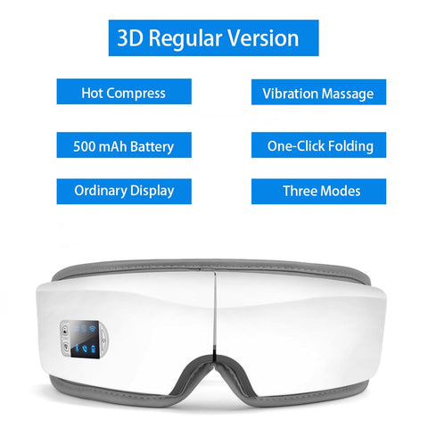 Augenmassagegerät 4D Smart Airbag Vibrations-Augenpflege-Instrument Hot Compress Bluetooth Eye Massage Glasses Fatigue Pouch & Wrinkle