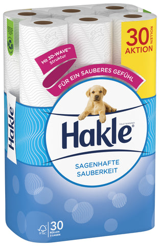 HAKLE Toilettenpapier Sagenhafte 4411909 Sauberkeit weiss, 30 Rollen