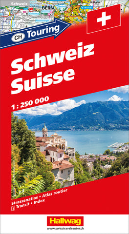 HALLWAG Strassenatlas 13x24cm 382830048 CH-Touring Schweiz 1:250'000