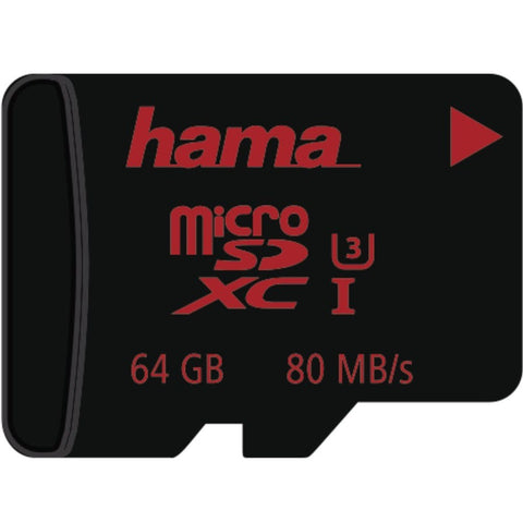 HAMA microSDXC 64GB UHS Speed 123982 Class 3 UHS-I 80MB/s, Adapter