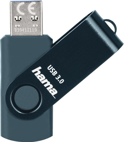 HAMA USB-Stick Rotate 182466 3.0, 256GB, 70MB/s, Petrol