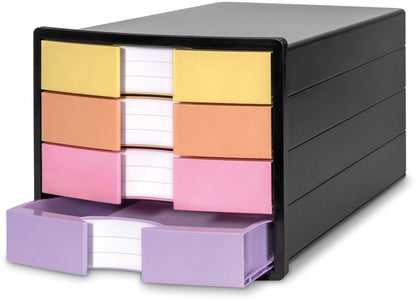 HAN Schubladenbox IMPULS A4/C4 1012-139 schwarz/pastell, 4 Schubladen