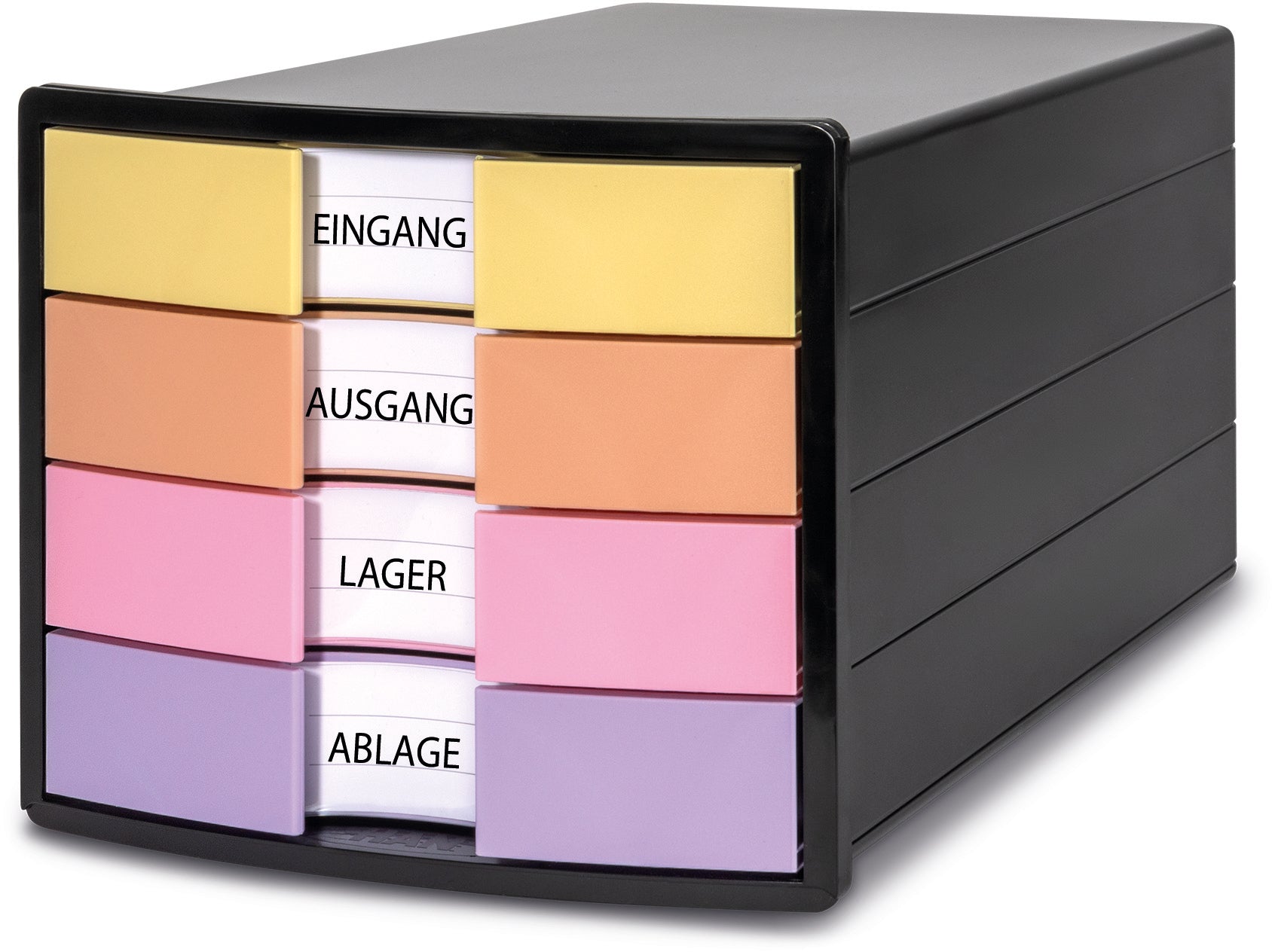 HAN Schubladenbox IMPULS A4/C4 1012-139 schwarz/pastell, 4 Schubladen