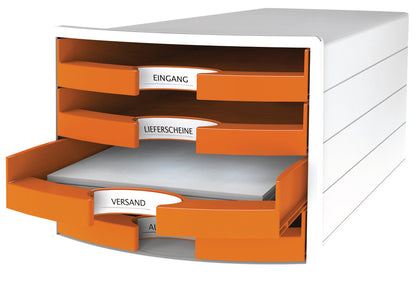 HAN Schubladenbox IMPULS A4/C4 1013-51 orange 4 Schubladen