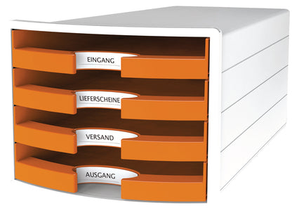 HAN Schubladenbox IMPULS A4/C4 1013-51 orange 4 Schubladen