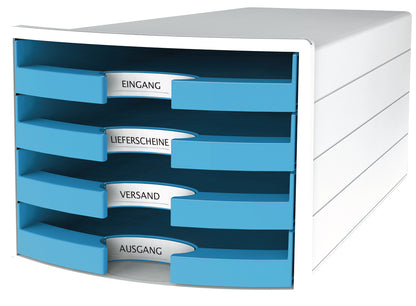 HAN Schubladenbox Impuls A4/C4 1013-54 hellblau 4 Schubladen