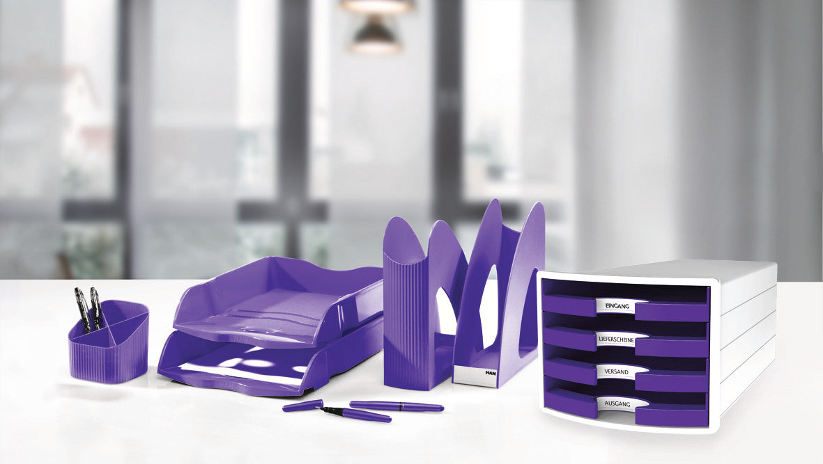 HAN Schubladenbox IMPULS A4/C4 1013-57 lila 4 Schubladen