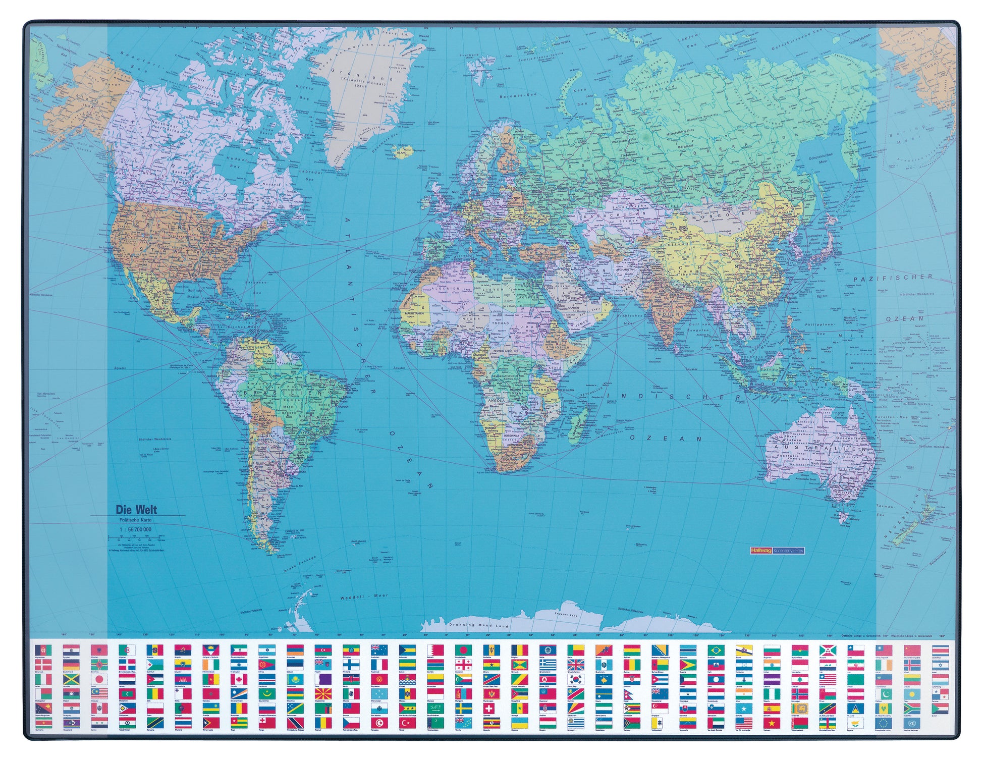 HANSA Schreibunterlage 41-6022.201 GEOPad Welt (E) 65x50cm
