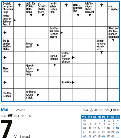 HARENBERG Abreisskalender 2025 2110400+25 Kreuzworträtsel DE 12.5x16cm