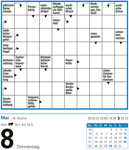 HARENBERG Abreisskalender 2025 2110400+25 Kreuzworträtsel DE 12.5x16cm