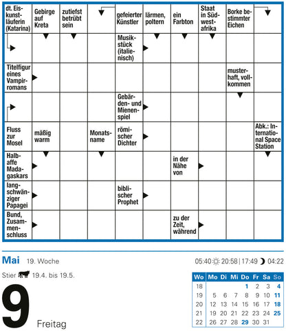 HARENBERG Abreisskalender 2025 2110400+25 Kreuzworträtsel DE 12.5x16cm