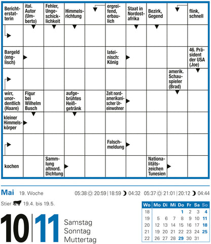 HARENBERG Abreisskalender 2025 2110400+25 Kreuzworträtsel DE 12.5x16cm